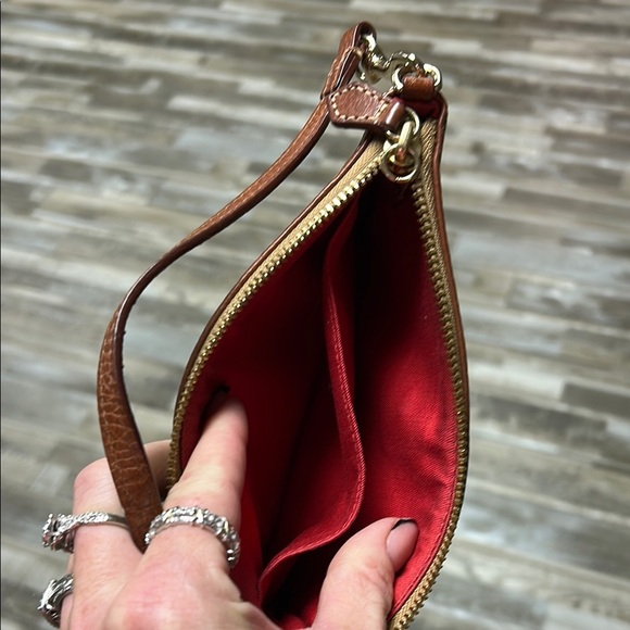 Dooney & Bourke Tan and Brown Clutch with Monogram Design - Picture 6 of 7